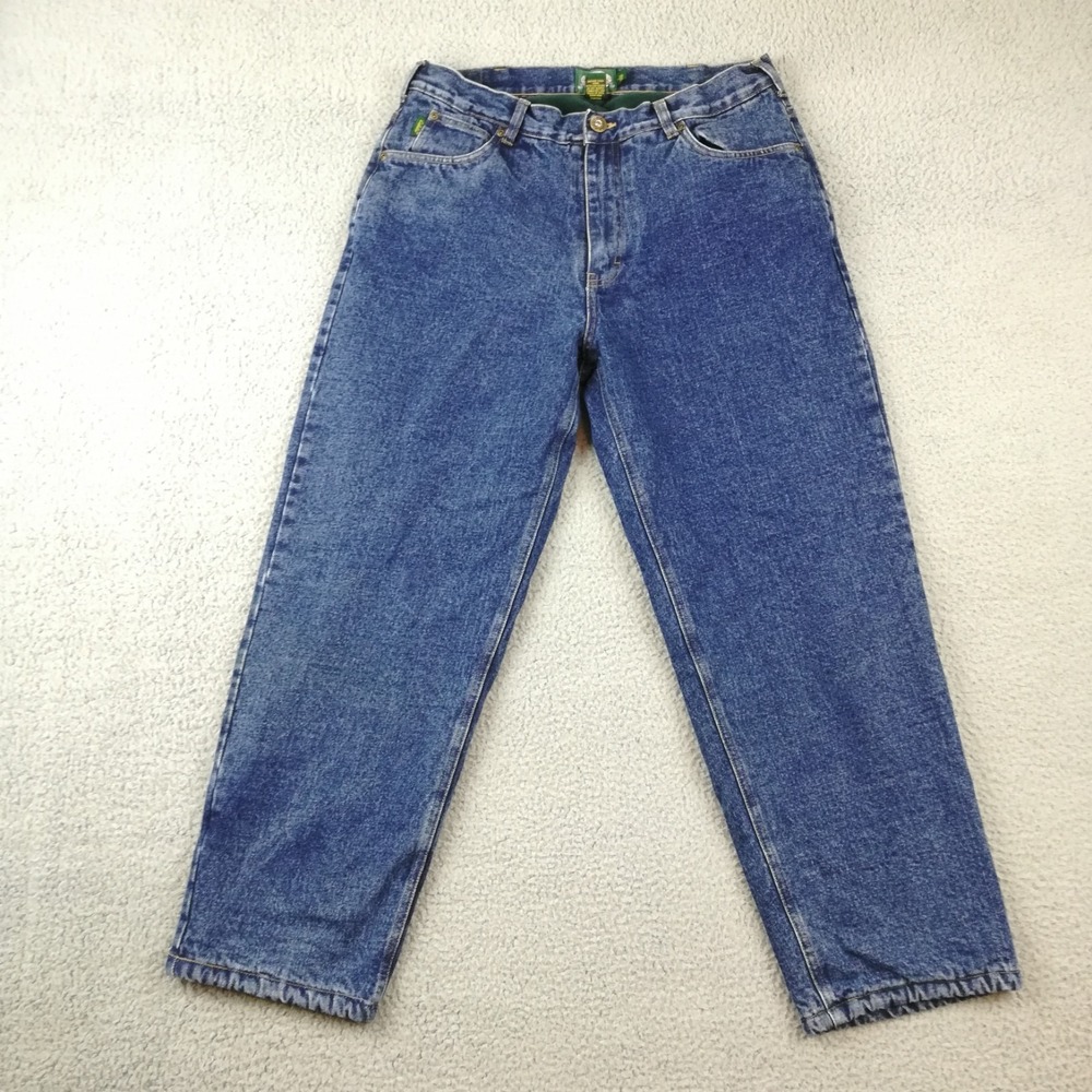 Cabela's Mens Jeans Fleece Lined Thermal Straight Leg Blue Denim Indigo 36x30